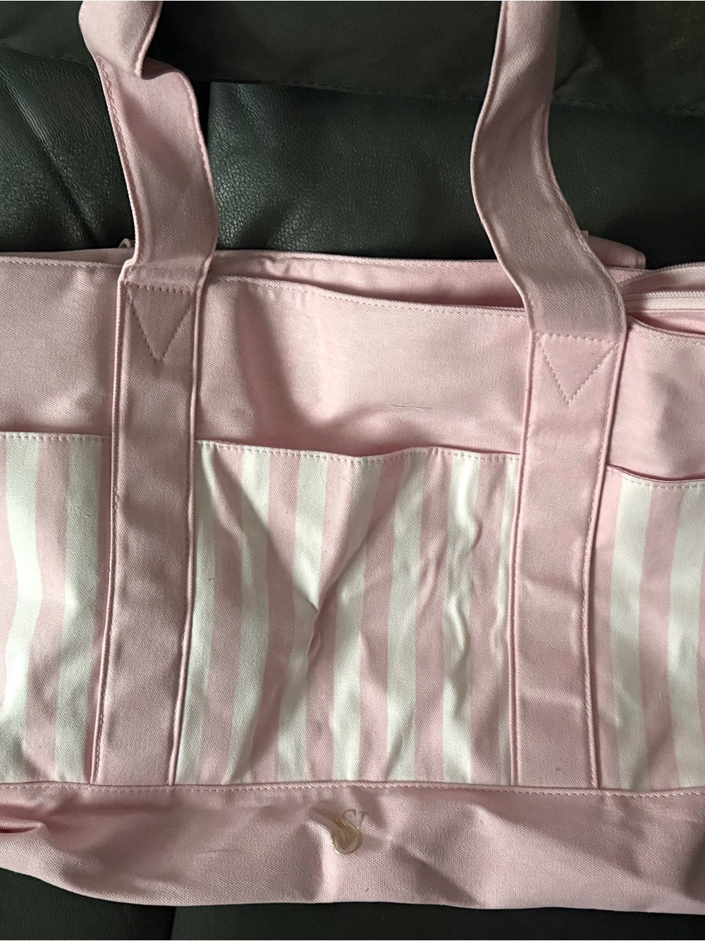 Victoria's Secret Pink and White Striped Tote